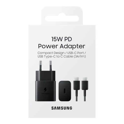 SAMSUNG 15W Adapter C to C Cable included Black