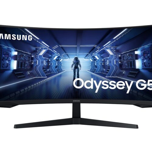SAMSUNG ODYSSEY G5 – LC34G55T 34p 165Hz – Ecran gaming incurvé – UWQHD 3440×1440 – VA – 1ms – HDR10 – 250cd/m² – 2500 : 1 – HDMI- DP