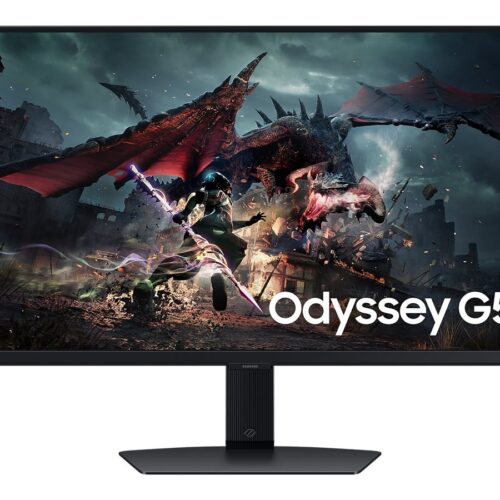 SAMSUNG ODYSSEY G5 – LS27DG500  27p 180Hz -Ecran gaming- WQHD 2560×1440 –  IPS – 1ms – HDR400 – 350cd/m² – 2500 :1 -HDMI -DP