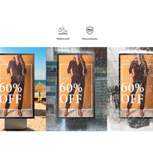 SAMSUNG OH24B Outdoor LCD 24p FHD 16:9 IP56 rated display kit with protection glass 1500nits 2xUSB 2.0 RJ45 HDMI