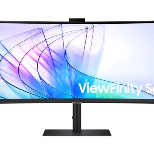 SAMSUNG ViewFinity S6 S34C652VAU Ecran incurvé 34p avec WEBCAM UWQHD 3440 x 1440 @100Hz VA 350cd/m² HDR10 5ms HDMI DP USB-C 90W HP
