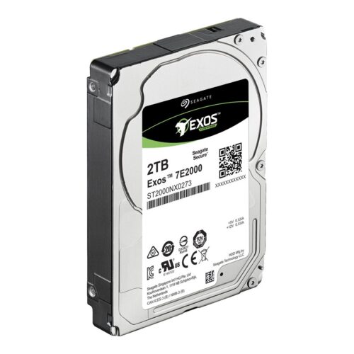SEAGATE EXOS 7E2000 Enterprise Capacity 2.5 2TB HDD 512Emulation 7200rpm 128MB 2,5inch SAS 12Gb/s 24×7 long-term usage BLK