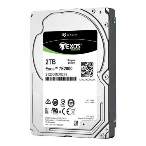 SEAGATE EXOS 7E2000 Enterprise Capacity 2.5 2TB HDD 512Emulation 7200rpm 128MB 2,5inch SAS 12Gb/s 24×7 long-term usage BLK