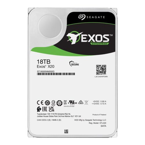 SEAGATE Exos X20 18To HDD SAS 12Gb/s 7200RPM 256Mo cache 3.5p 24×7 512e/4KN Standard