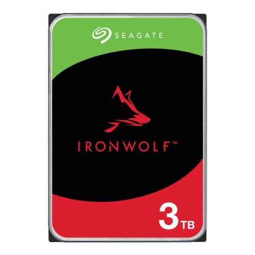 SEAGATE NAS HDD 3TB IronWolf 5400rpm 6Gb/s SATA 256MB cache 3.5inch 24×7 CMR for NAS and RAID rackmount systems BLK