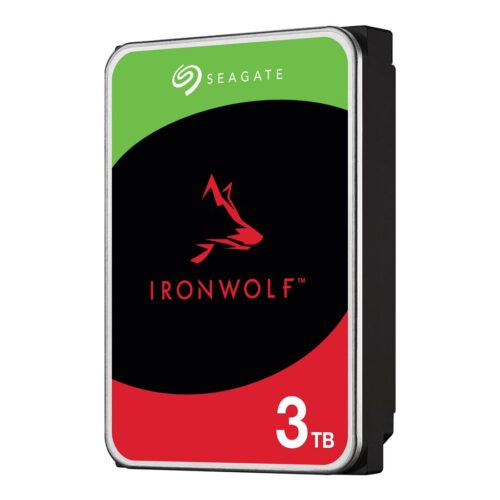 SEAGATE NAS HDD 3TB IronWolf 5400rpm 6Gb/s SATA 256MB cache 3.5inch 24×7 CMR for NAS and RAID rackmount systems BLK