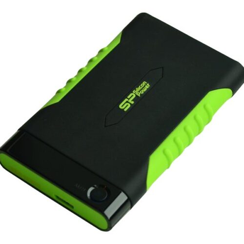 SILICON POWER External HDD Armor A15 1To 2.5p USB 3.2 Black & Green Anti-shock MIL-STD 810F Method 516.5 Procedure IV LED light