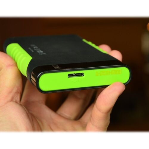 SILICON POWER External HDD Armor A15 1To 2.5p USB 3.2 Black & Green Anti-shock MIL-STD 810F Method 516.5 Procedure IV LED light