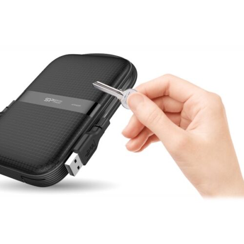 SILICON POWER External HDD Armor A60 4To 2.5p USB 3.2 Black Shockproof MIL-STD 810G Method 516.6 Procedure IV Water-resistant