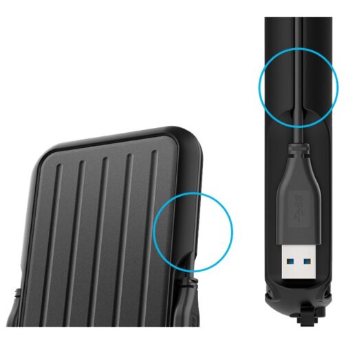 SILICON POWER External HDD Armor A66 2.5p 1To USB 3.2 IPX4 Black