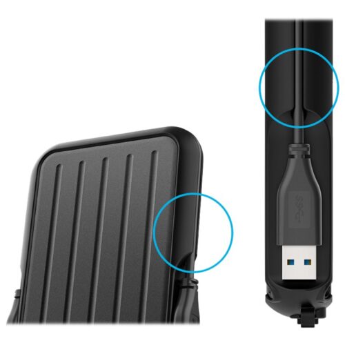 SILICON POWER External HDD Armor A66 2.5p 2To USB 3.2 IPX4 Black