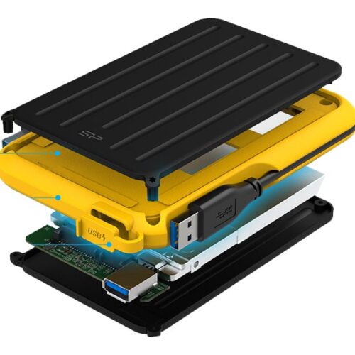 SILICON POWER External HDD Armor A66 2.5p 2To USB 3.2 IPX4 Yellow