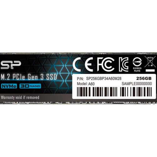 SILICON POWER SSD P34A60 256Go M.2 PCIe Gen3 x4 NVMe 2200/1600 Mo/s