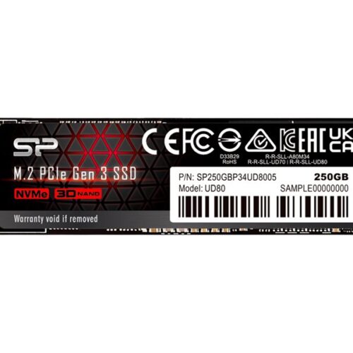 SILICON POWER SSD UD80 250Go M.2 PCIe Gen3 x4 NVMe 3400/1800 Mo/s