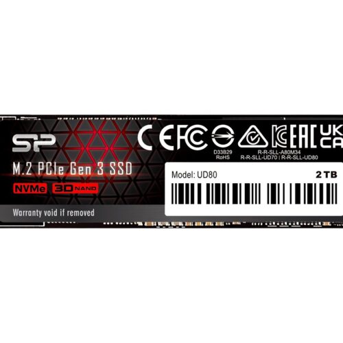 SILICON POWER SSD UD80 2To M.2 PCIe Gen3 x4 NVMe 3400/3000 Mo/s