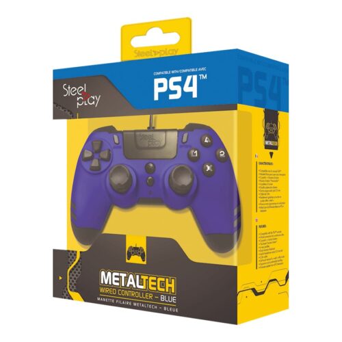 STEELPLAY Metaltech Manette Filaire Bleu Saphir PS4