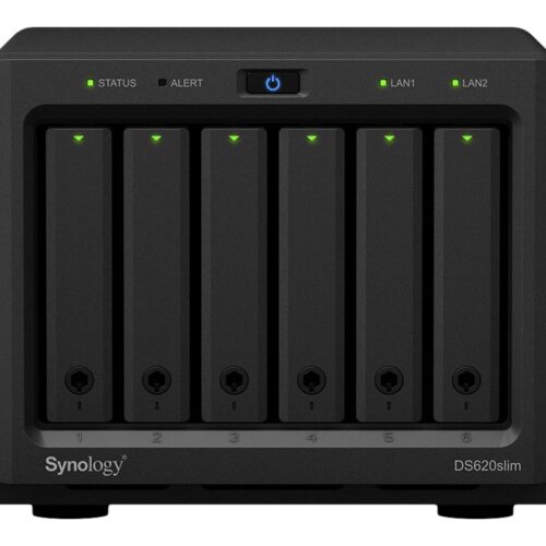 SYNOLOGY DS620slim 6-Bay NAS-Case 2 cores 2Ghz 2Go DDR3 6×2.5p HDD/SSD 46.08To max 2xGbE LAN