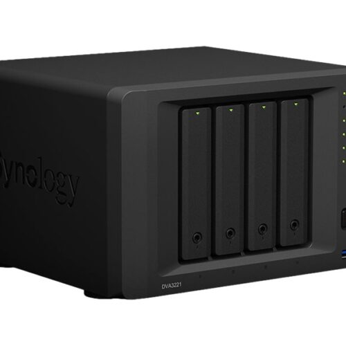 SYNOLOGY DVA3221 Deep Learning NVR Atom C3538 Quad-core 2.1GHz 8Go DDR4 3xUSB3.2 Gen1 port 2xeSATA port 1xCOM
