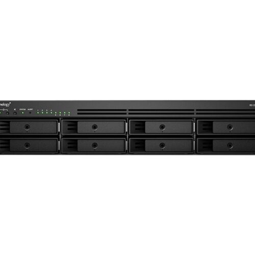 SYNOLOGY RS1221+ 8-Bay NAS-Rackmount AMD Ryzen V1500B 4-core 2.2GHz 4Go DDR4 up to 32Go RJ-45 4x1GbE 2xUSB 3.2 1xeSATA