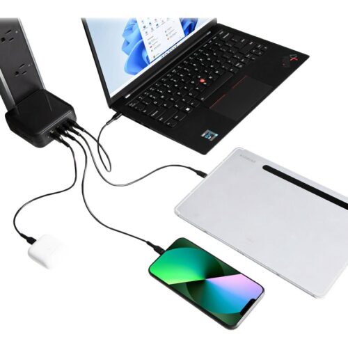 TARGUS 100W Gan Charger Multi port with travel adapters