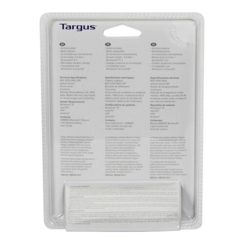 TARGUS Antimicrobial Compact Dual Mode Wireless Optical Mouse