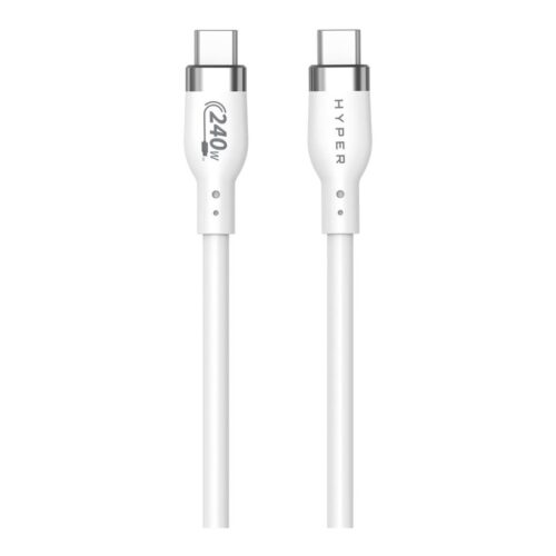TARGUS HYPER 1M Silicone 240W USB-C Charging Cable – White