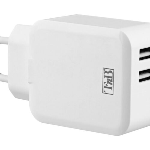 TNB 4.8A Mains 2 USB Charger White