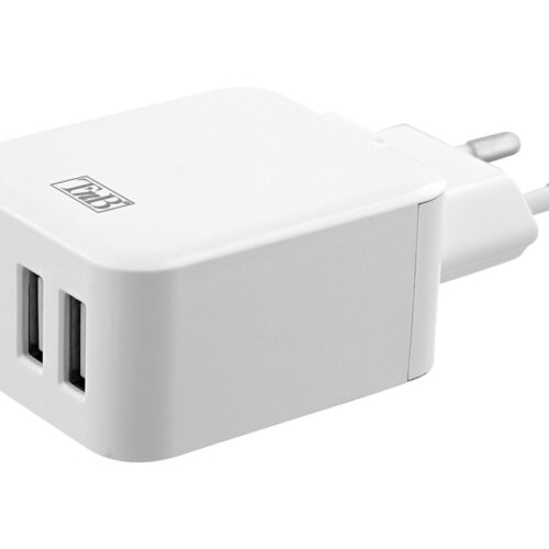 TNB 4.8A Mains 2 USB Charger White