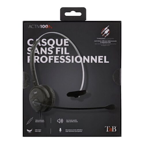 TNB Activ 100M Professional Mono Headset Jack Usb Rj9 Jack Wired Headset With Usb And Rj9 Adaptors Mono Earpad