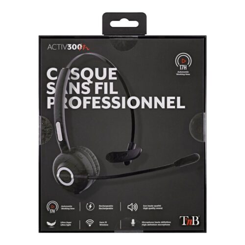 TNB Activ 300M Professional Mono Bluetooth Headset With Magnetic Charging Base Wireless Bluetooth 5.0 Connection