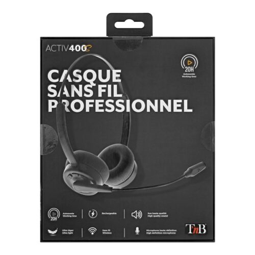TNB Activ 400S Professional Stereo Bluetooth Headset Wireless Bluetooth 5.2 Connexion Foam Earpads
