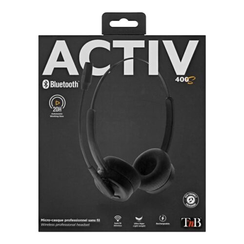 TNB Activ 400S Professional Stereo Bluetooth Headset Wireless Bluetooth 5.2 Connexion Foam Earpads