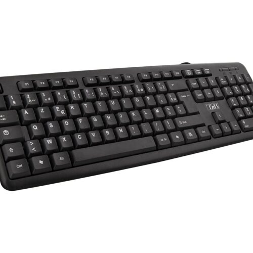 TNB Bridge Ultra Slim Wired Keyboard Azerty 105 Keys Long 120Cm Cable Coul. Black