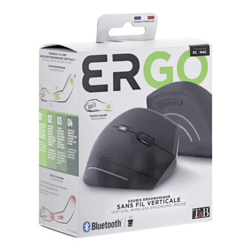 TNB ERGO Line Ergo Vertical Wireless Mouse Dual Connection Mode Bluetooth + Usb-A 2.4 Ghz Design Designed For Optimal Use