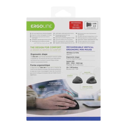 TNB ERGO Line Mini Ergonomic Wireless Mouse Vertical And Rechargeable Design Designed For Optimal Use