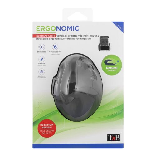 TNB ERGO Line Mini Ergonomic Wireless Mouse Vertical And Rechargeable Design Designed For Optimal Use