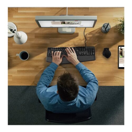 TNB Ergonomic Keyboard With Keypad Ergonomic Wave Form To Optimize Movement Relieves The Wrists