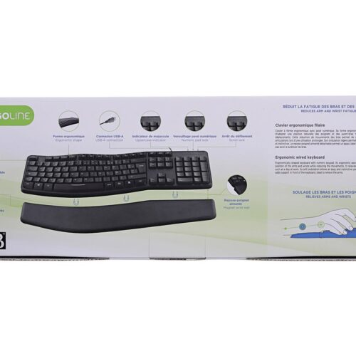 TNB Ergonomic Keyboard With Keypad Ergonomic Wave Form To Optimize Movement Relieves The Wrists