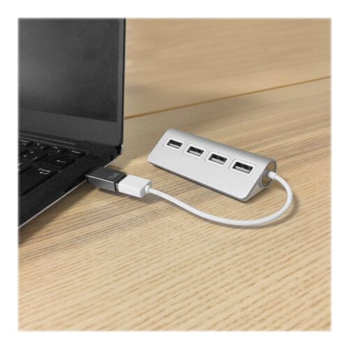 TNB Hub 4 Ports USB 2.0 Selfpowered Compatible Pc/Mac Aluminium Finish