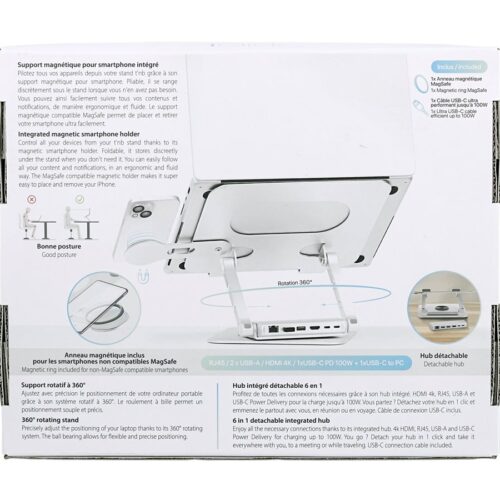 TNB iClick 360 adjustable notebook stand with detachable 6in1 hub aluminum