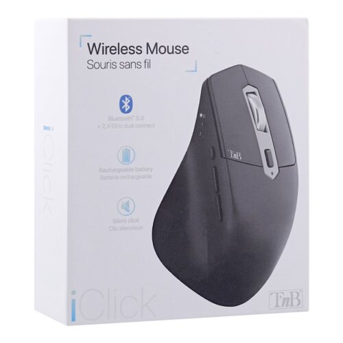 TNB iClick Wireless Bluetooth Mouse + Dongle 2.4 Ghz Combine Comfort And Performance 3 Connection Profiles