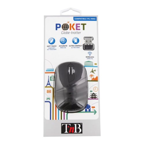 TNB POKET Ultra-Compact Wireless Mouse Goes Everywhere You Go Wireless Receiver Rf 2.4Ghz For An Increased Freedom Of Movement