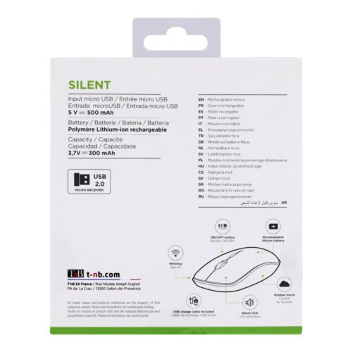 TNB RUBBY Series Wireless Rechargeable Mouse Compact And Modern Design Comfortable Grip Automatic Sleep System On/Off Button
