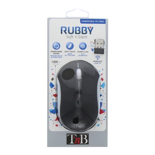 TNB RUBBY Wireless Mouse 1600 Dpi Silent Compact Size Soft Touch Ergonomic Shape Power Mode Saving Auto Link Wireless
