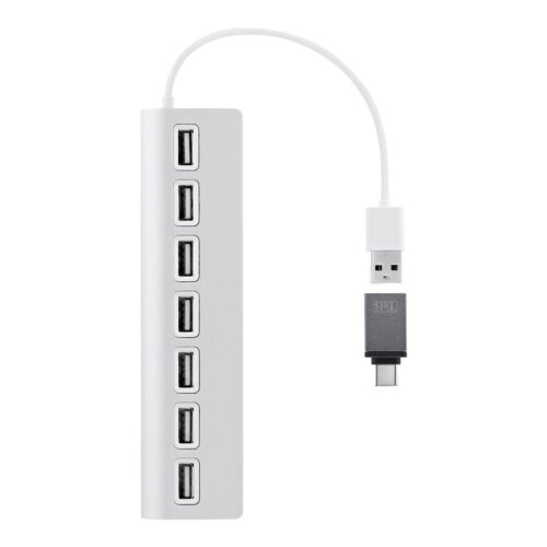 TNB Selfpowered 7Port USB Hub Refined Aluminum Design 7 USB 2.0 Ports