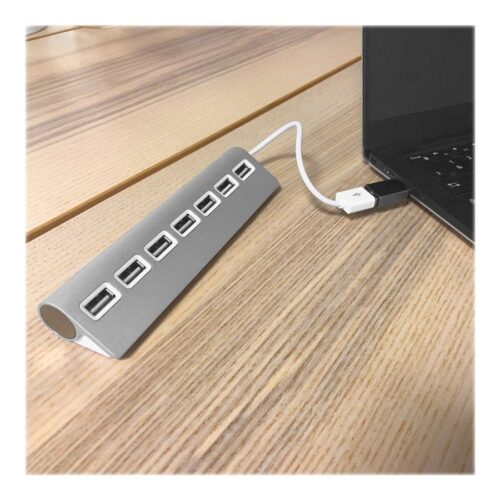 TNB Selfpowered 7Port USB Hub Refined Aluminum Design 7 USB 2.0 Ports