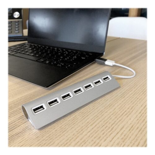 TNB Selfpowered 7Port USB Hub Refined Aluminum Design 7 USB 2.0 Ports