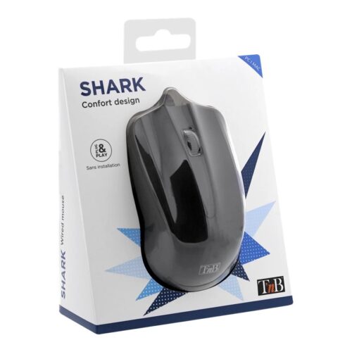 TNB SHARK 1000Dpi Wired Optical Mouse Usb Port Long 1.8M Cable 2 Buttons And Clickable Scroll Mac / Pc / Linux Compatible