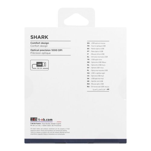 TNB SHARK – Wired optical mouse – white