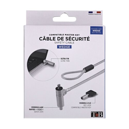 TNB Ultraresistant Braided Steel Cable With Pvc Coating And Zinc Lock Fine And Adjustable Pivoting Head To Attach It Comfortably